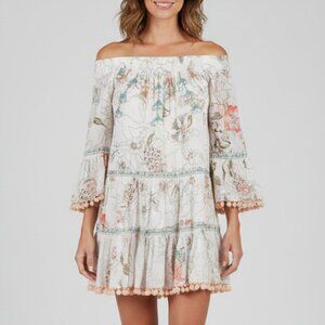 Z&L Floral Beaded‎ Pom Pom Dress Size Small